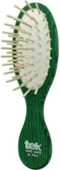  TEK Small oval hair brush with short wooden pins Green